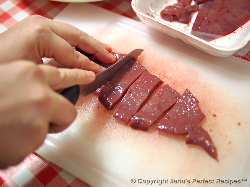 cut liver strips