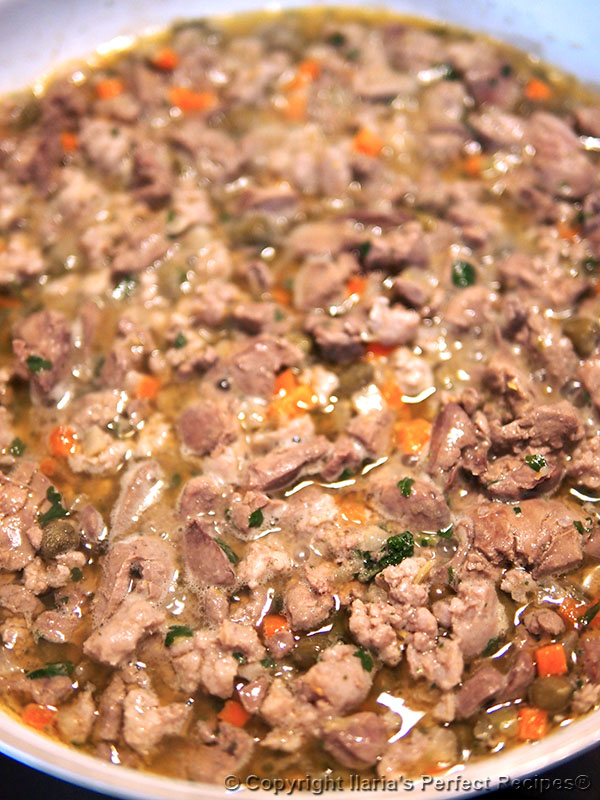 chicken liver tuscan crostini cooking