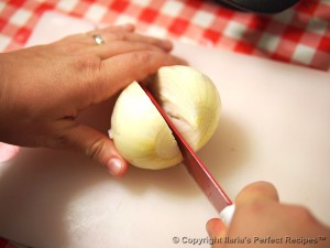 cut onion half